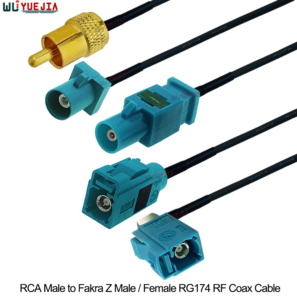 RCA Male Plug to Fakra Z Male/Fakra Z Female 50 ohm Video Adapter RG-174 Pigtail Car Parking Reversing Rear View Camera Cable
RCA Male Plug to Fakra Z Male/Fakra Z Female 50 ohm Video Adapter RG-174 Pigtail Car Parking Reversing Rear View Camera Cable