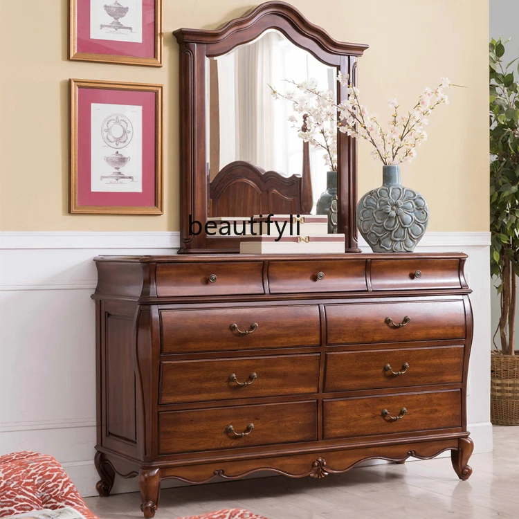 American all-solid wood chest storage living room dining side cabinet European storage cabinet
American all-solid wood chest storage living room dining side cabinet European storage cabinet