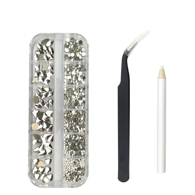 12Gird Box Multi Size AB/Colorful Nail Rhinestones Flatback Crystal Diamond Gems 3D Glitter Nail Art Luxurious Decorations
12Gird Box Multi Size AB/Colorful Nail Rhinestones Flatback Crystal Diamond Gems 3D Glitter Nail Art Luxurious Decorations