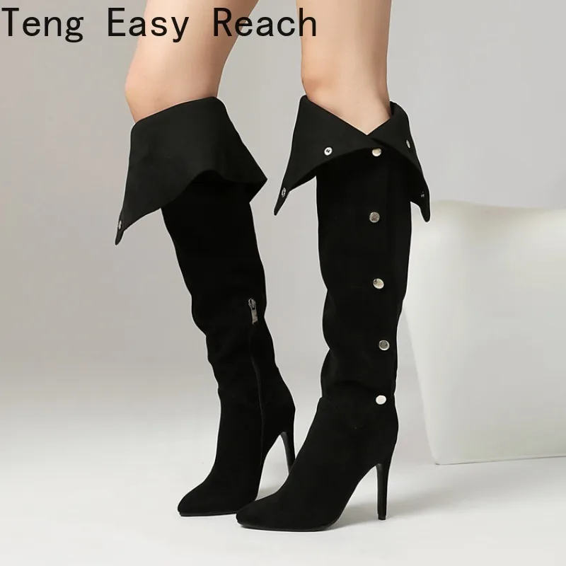 Женские черные кожаные сапоги до колена на шпильке с пряжкой и ремешком, элегантные повседневные женские ботинки с острым носком и острым носком для вечеринок
Женские черные кожаные сапоги до колена на шпильке с пряжкой и ремешком, элегантные повседневные женские ботинки с острым носком и острым носком для вечеринок