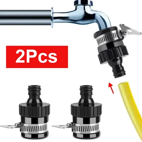 2pcs Durable Universal Water Faucet Adapter Plastic Hose Fitting Quick Connect Fitting Tap for Car Washing Garden Irrigation