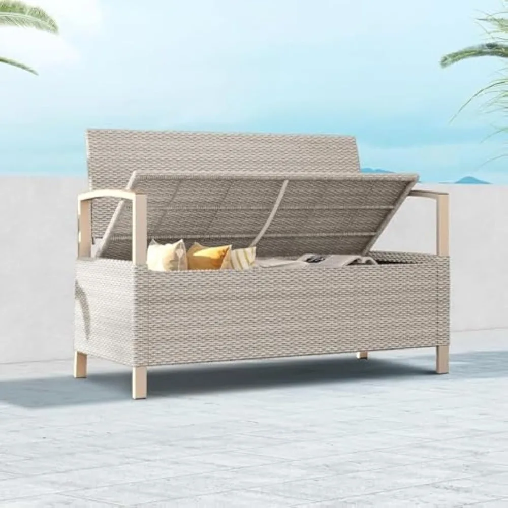 Outdoor Storage Bench Deck Box with Olefin Cushion, Wicker Deck Box with Water Resistant Bag, Outdoor Seating for Front Porch,
Outdoor Storage Bench Deck Box with Olefin Cushion, Wicker Deck Box with Water Resistant Bag, Outdoor Seating for Front Porch,