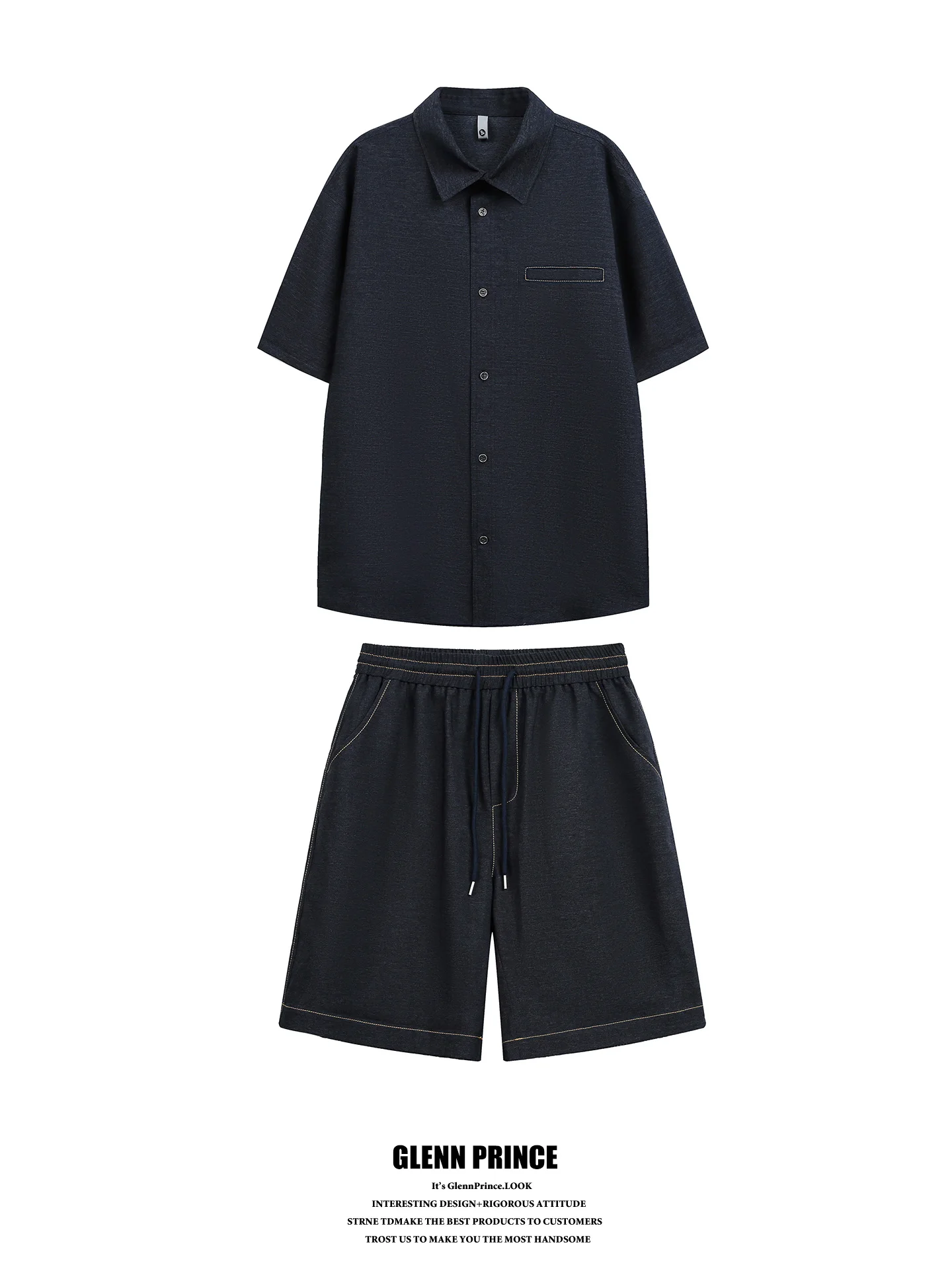 GPstudio Men's Retro Japanese Style Denim Short Sleeve Shirt Summer Casual Sporty Breathable Polyester Blend Five-Quarter Pants
GPstudio Men's Retro Japanese Style Denim Short Sleeve Shirt Summer Casual Sporty Breathable Polyester Blend Five-Quarter Pants