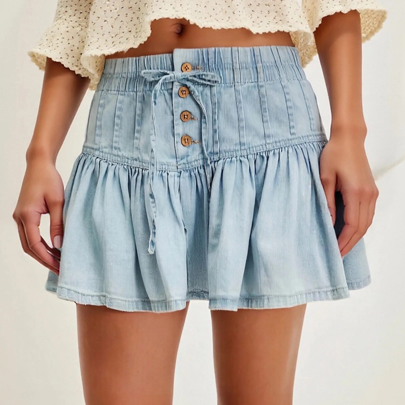 Solid Color Skirts For Women New Women'S Casual Slim Skirt Shorts Fit A-Line Pleated Button Ruffle Short Denim Skirt 2025
Solid Color Skirts For Women New Women'S Casual Slim Skirt Shorts Fit A-Line Pleated Button Ruffle Short Denim Skirt 2025