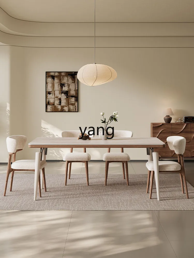 LMM antique solid wood dining table and chair combination household walnut rectangular rock slab dining table
LMM antique solid wood dining table and chair combination household walnut rectangular rock slab dining table