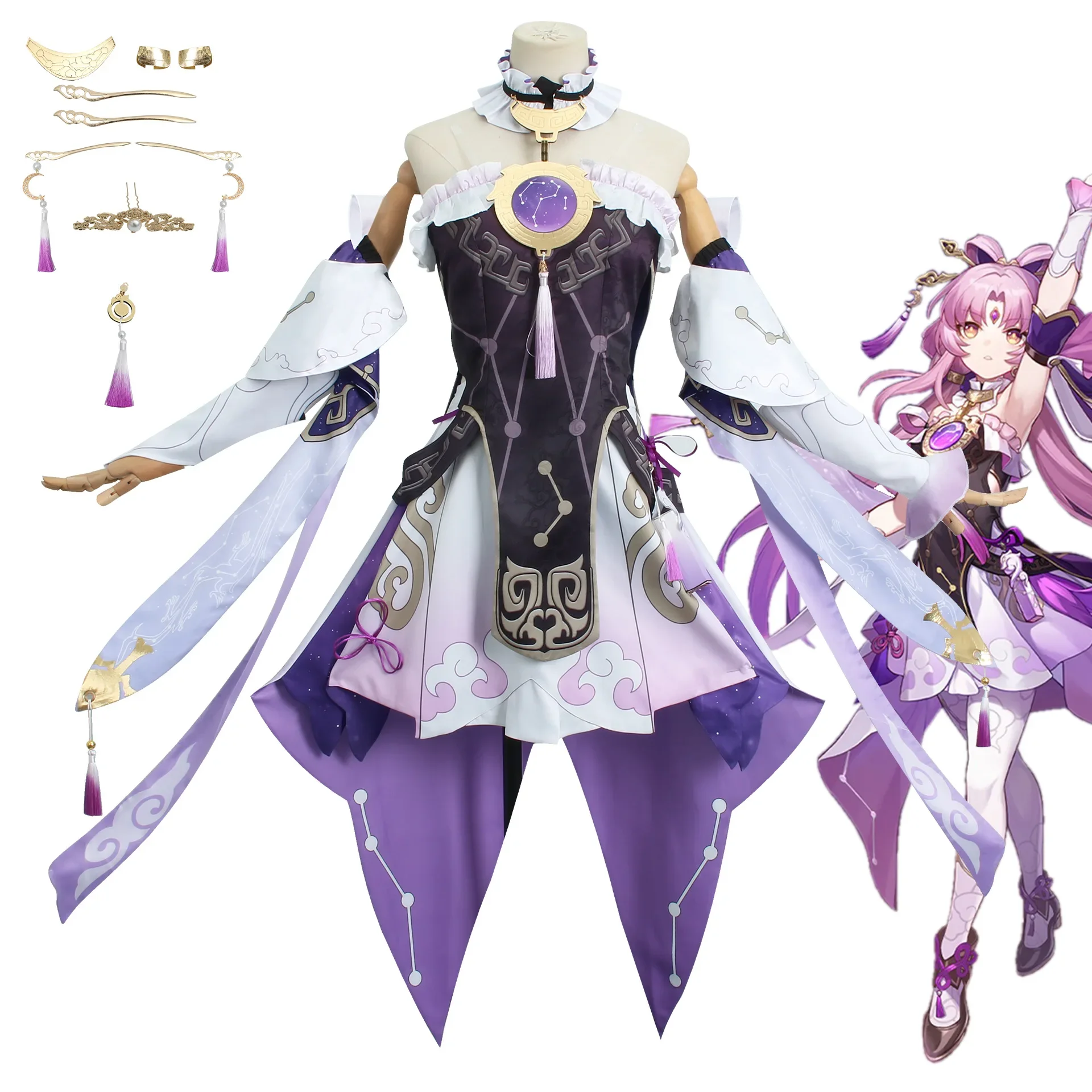 Fu Xuan Cosplay Honkai: Star Rail Cospaly Woman's Dress.elegance Purple Dress Fu Xuan Game Cosplay Full Suit
Fu Xuan Cosplay Honkai: Star Rail Cospaly Woman's Dress.elegance Purple Dress Fu Xuan Game Cosplay Full Suit