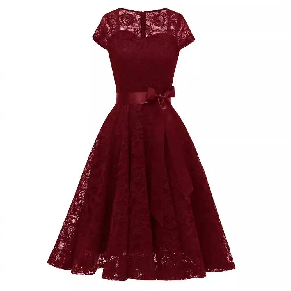 2024 New Vintage Elegant Lace Dresses Women Short Sleeve Formal Evening Party A Line Slim Fit Swing Wedding Prom Dress Vestidos
2024 New Vintage Elegant Lace Dresses Women Short Sleeve Formal Evening Party A Line Slim Fit Swing Wedding Prom Dress Vestidos