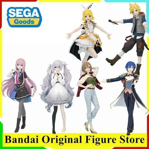 Original SEGA Hatsune Miku Kagamine Len Rin Megurine Luka MEIKO KAITO Anime Figure Toys Desktop×Decorate Collections PVC Model