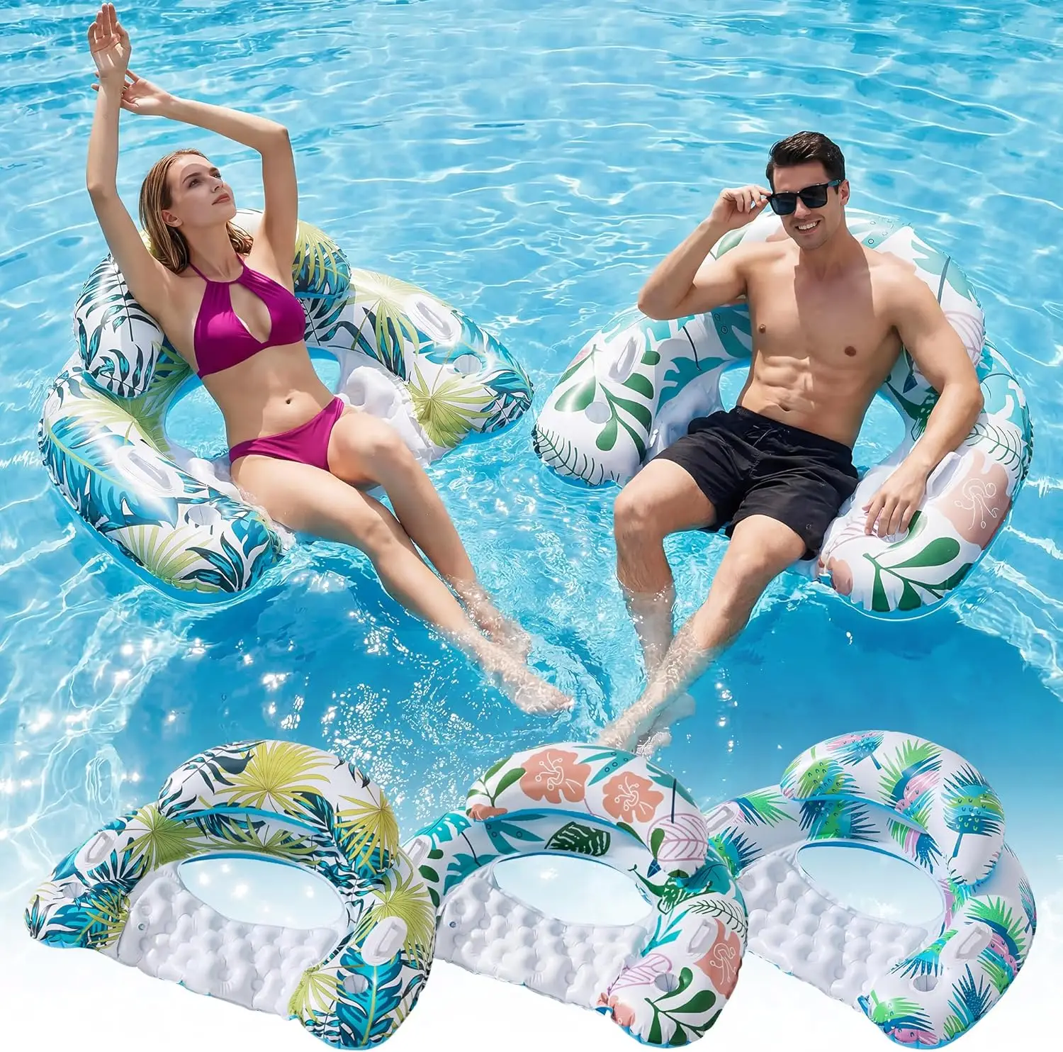 Pool Floats Adult, Pool Floaties with Two Cup Holders & Handles, Inflatable Pool Floats Chairs, Lake Floats Applies to Swi
Pool Floats Adult, Pool Floaties with Two Cup Holders & Handles, Inflatable Pool Floats Chairs, Lake Floats Applies to Swi
