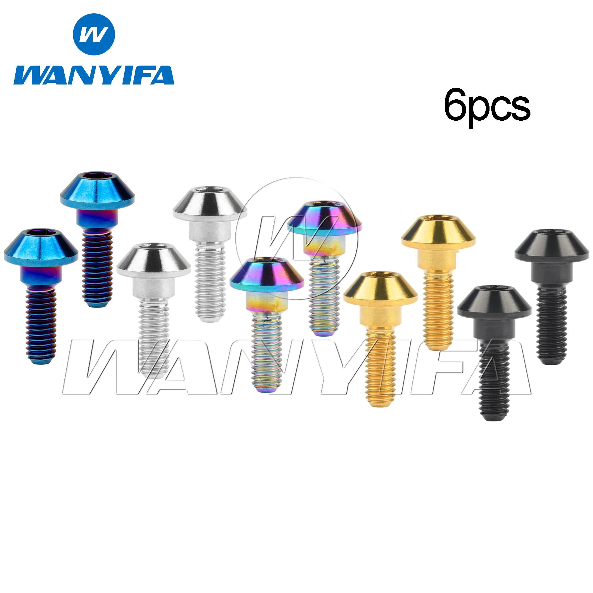 Wanyifa 6pcs Titanium Bolt M6x20 25mm Taper Ball Conical Hex Head Screws for Motorcycle Yamaha Disc Brake
Wanyifa 6pcs Titanium Bolt M6x20 25mm Taper Ball Conical Hex Head Screws for Motorcycle Yamaha Disc Brake