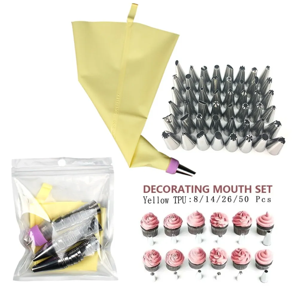 8/14/26/48pcs Silicone TPU Pastry Bags Tips Kitchen DIY Cake Icing Piping Stainless Nozzle Reusable Cream Decorating Mouth Tools
8/14/26/48pcs Silicone TPU Pastry Bags Tips Kitchen DIY Cake Icing Piping Stainless Nozzle Reusable Cream Decorating Mouth Tools