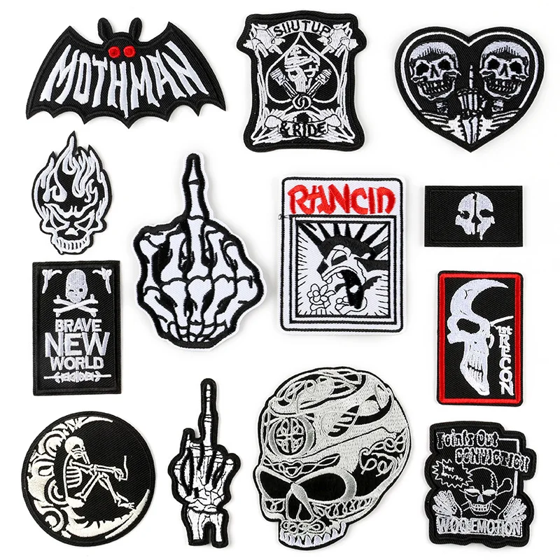 Skull Embroidered Iron on Patches for Clothes Repairing with Hot Melt Glue Badge Cloth Labels Embroidery Patch Scp Stickers
Skull Embroidered Iron on Patches for Clothes Repairing with Hot Melt Glue Badge Cloth Labels Embroidery Patch Scp Stickers