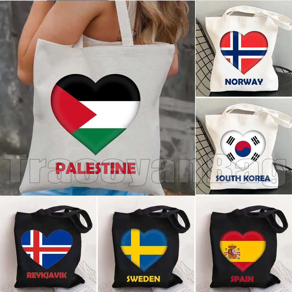 Maldives Norway Palestine Iceland South Korea Spain Sweden Syria Turkey Ukraine Iran Yemen Albania Heart Flag Tote Bag Handbag
Maldives Norway Palestine Iceland South Korea Spain Sweden Syria Turkey Ukraine Iran Yemen Albania Heart Flag Tote Bag Handbag