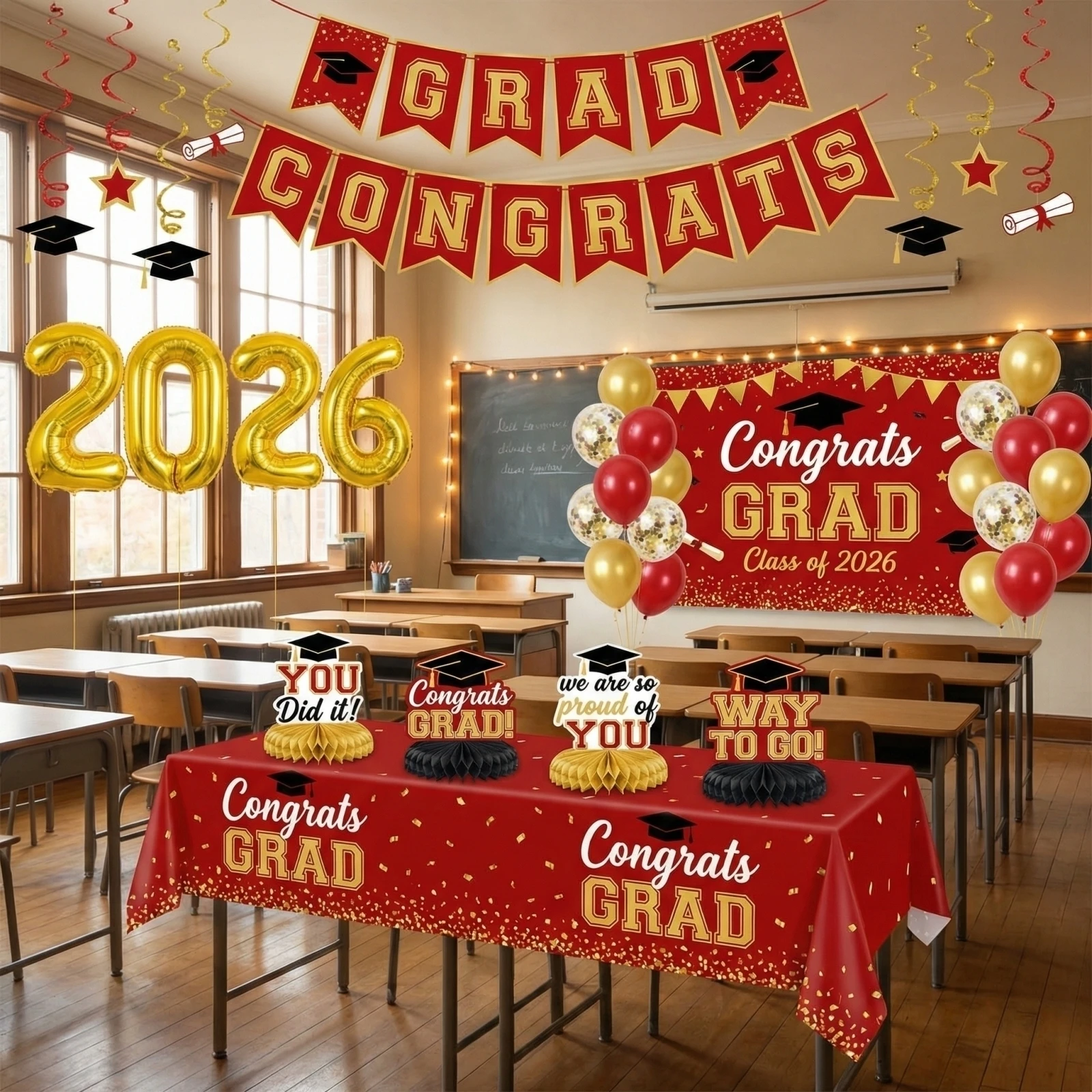 Graduation Party Themed Decorations Set Congrats Grad Banner Class Of 2026 Balloons Streamers Kit Party Supplies
Graduation Party Themed Decorations Set Congrats Grad Banner Class Of 2026 Balloons Streamers Kit Party Supplies