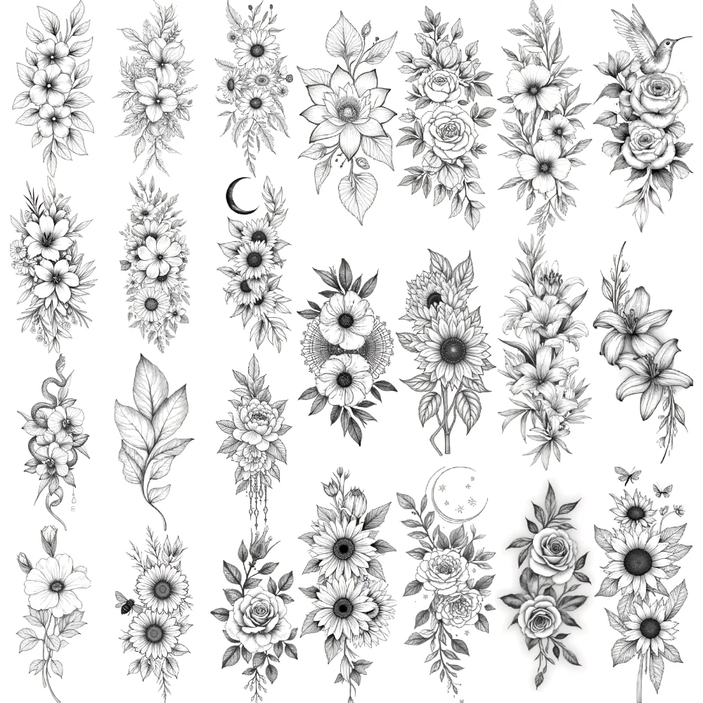 9pcs Temporary Tattoo Floral Patterns Temporary Tattoo Stickers Sunflowers Roses Waterproof Long-lasting Body Stickers Moon For
9pcs Temporary Tattoo Floral Patterns Temporary Tattoo Stickers Sunflowers Roses Waterproof Long-lasting Body Stickers Moon For
