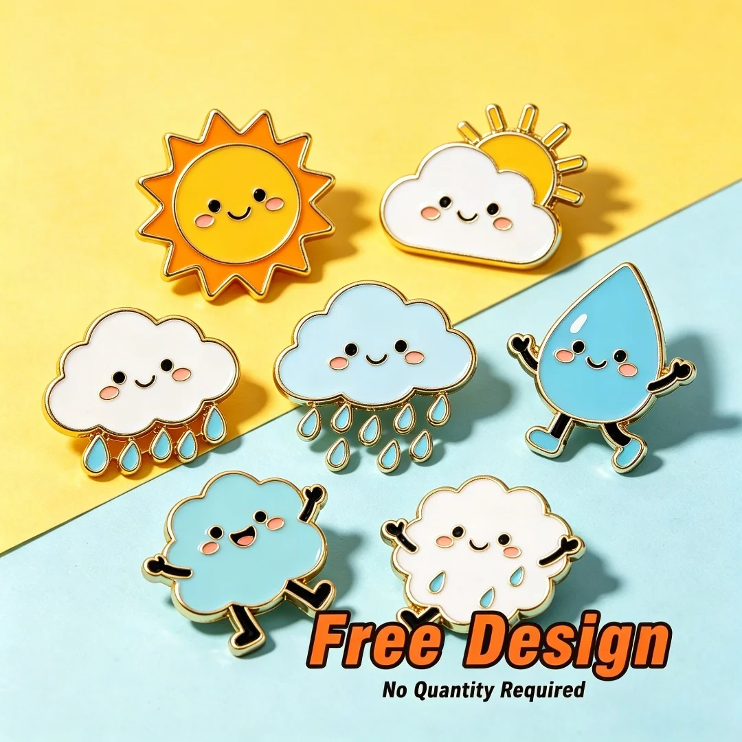 Custom Enamel Lapel Pin | Cute Weather Cloud Sun Rain Snowflake Metal Badge, Cartoon Decor Brooch Pin for Backpack Clothes
Custom Enamel Lapel Pin | Cute Weather Cloud Sun Rain Snowflake Metal Badge, Cartoon Decor Brooch Pin for Backpack Clothes