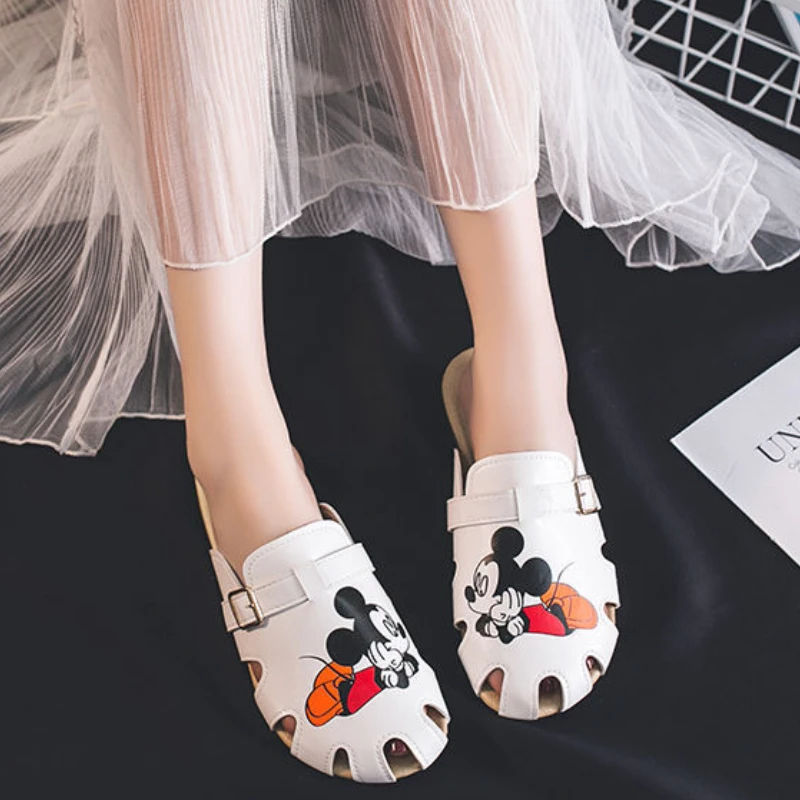Disney Mickey Women Slippers Summer Fashion Female Baotou Half Slipper Cartoon Outdoor Mules Beach Ladies Slippers Flat Shoes
Disney Mickey Women Slippers Summer Fashion Female Baotou Half Slipper Cartoon Outdoor Mules Beach Ladies Slippers Flat Shoes