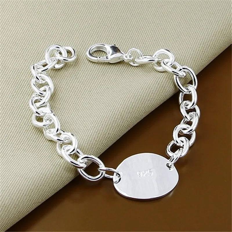 High Quality 925 Sterling Silver ellipsoid Bracelet Woman Party Charm Jewelry Wedding Engagement Fashion Gift 
High Quality 925 Sterling Silver ellipsoid Bracelet Woman Party Charm Jewelry Wedding Engagement Fashion Gift