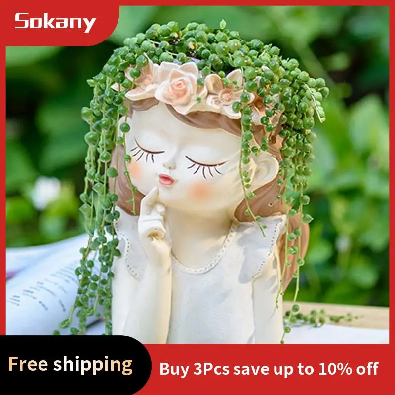 A59E-Cute Succulent Plant Pot With Drainage Hole Girl Face Big Lady Head Planter Tall Flower Vases
A59E-Cute Succulent Plant Pot With Drainage Hole Girl Face Big Lady Head Planter Tall Flower Vases