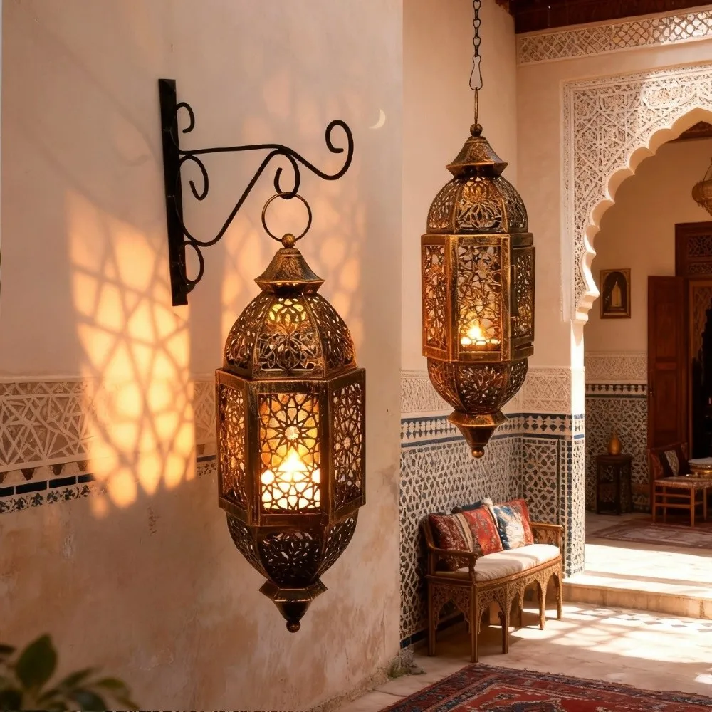 Moroccan Style Vintage Hollow Candlestick Metal Frame Decorative Wind Lamp Candle Holder Luxury Candle Lantern Atmosphere Props
Moroccan Style Vintage Hollow Candlestick Metal Frame Decorative Wind Lamp Candle Holder Luxury Candle Lantern Atmosphere Props
