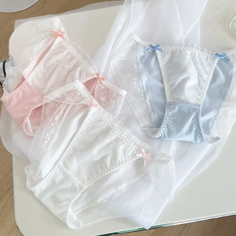 Sweet Breathable Girls Mid waist High Slit Intimates Women Briefs Seamless Underwear Bow Underwear Ladies Lace Panties
Sweet Breathable Girls Mid waist High Slit Intimates Women Briefs Seamless Underwear Bow Underwear Ladies Lace Panties