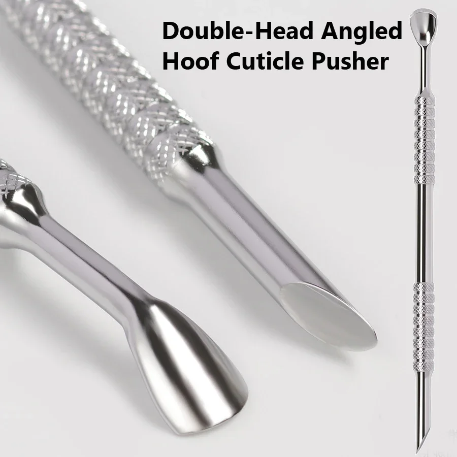 Double-Head Angled Hoof Cuticle Pusher, Stainless Steel Bevel Nail Art Pusher Manicure Stick
Double-Head Angled Hoof Cuticle Pusher, Stainless Steel Bevel Nail Art Pusher Manicure Stick