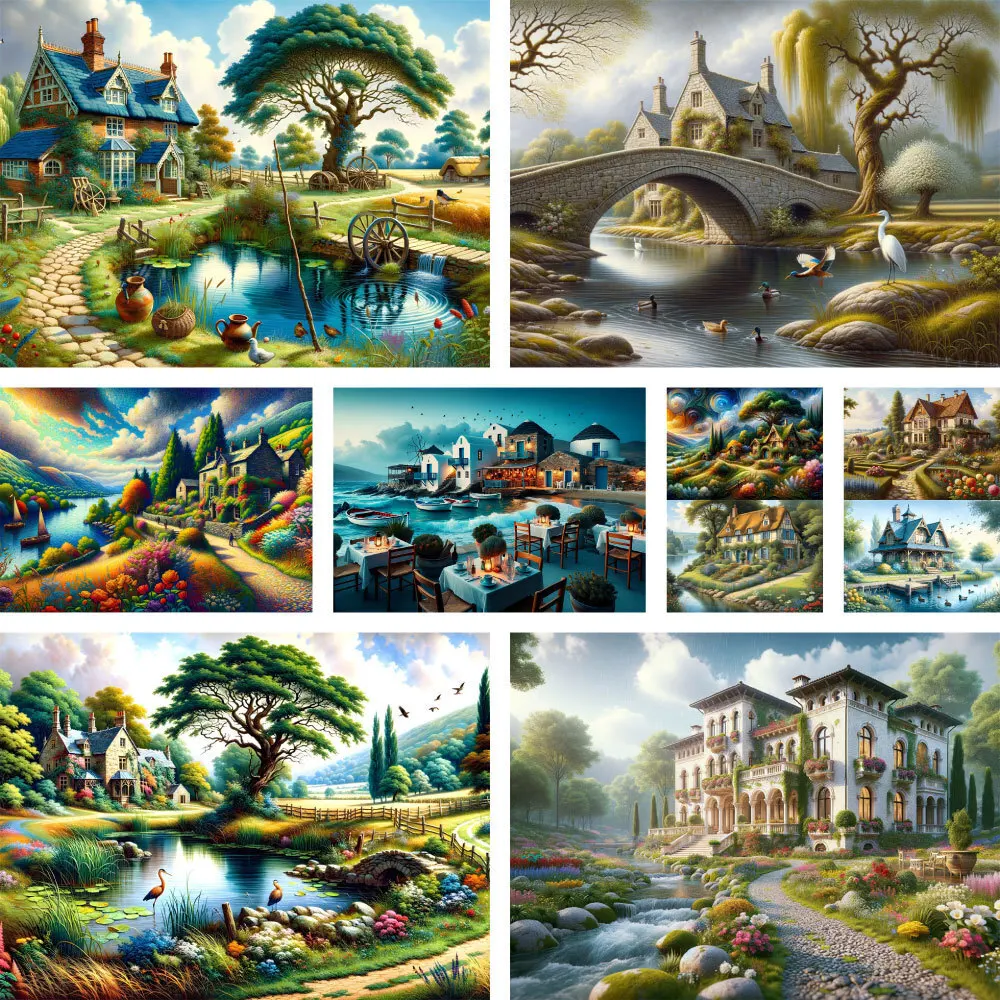 Lndscape Country House Pre-Printed Cross Stitch DIY Embroidery Full Kit Painting Hobby Handicraft Craft Gift Room Decor Jewelry
Lndscape Country House Pre-Printed Cross Stitch DIY Embroidery Full Kit Painting Hobby Handicraft Craft Gift Room Decor Jewelry