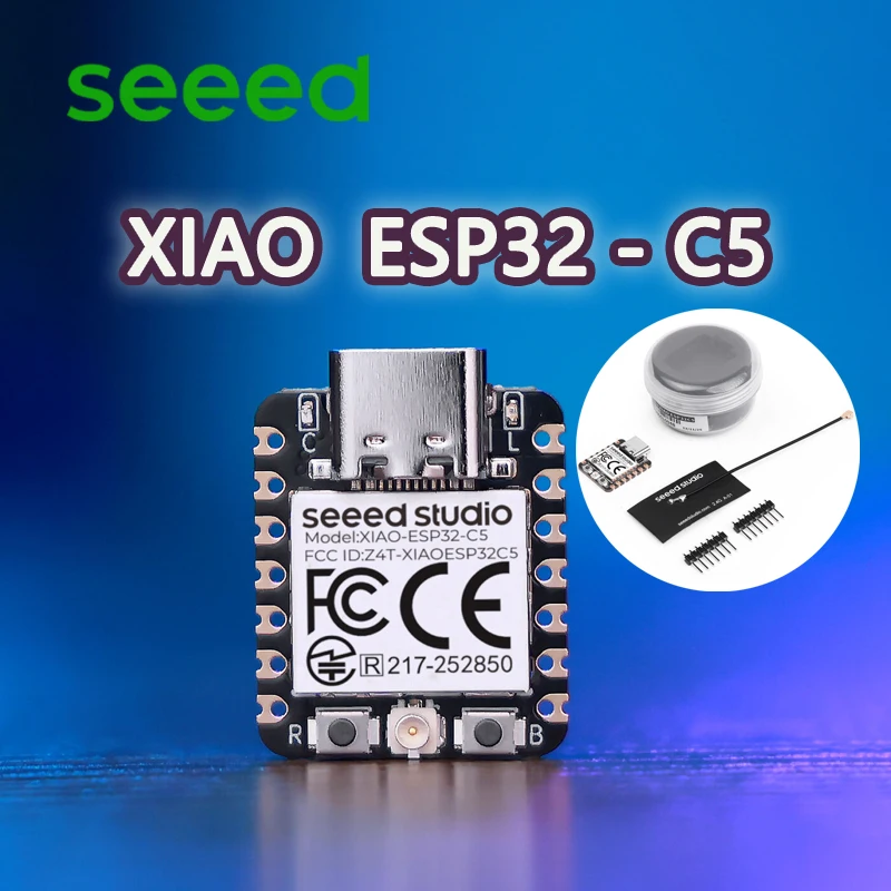 Seeed XIAO ESP32-C5 first XIAO ESP32C5 2.4 GHz 5 GHz dual-band Wi-Fi 6,Bluetooth 5(LE),IEEE 802.15.4 (Zigbee,Thread) Un-Soldered
Seeed XIAO ESP32-C5 first XIAO ESP32C5 2.4 GHz 5 GHz dual-band Wi-Fi 6,Bluetooth 5(LE),IEEE 802.15.4 (Zigbee,Thread) Un-Soldered