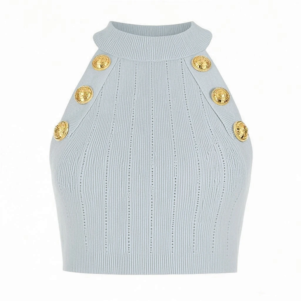 High Quality Summer New Style Halter Neck Sleeveless Vest Base Top Short Knit Off Shoulder Camisole Women's Vest
High Quality Summer New Style Halter Neck Sleeveless Vest Base Top Short Knit Off Shoulder Camisole Women's Vest