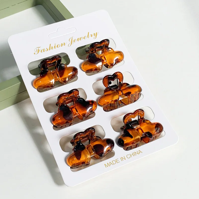 6Pcs/set New Cute Small Leopard Print Heart Acrylic Hairpins Hair Clip Crab For Women Girl Clamp Hair Claw Accessorie Headwear
6Pcs/set New Cute Small Leopard Print Heart Acrylic Hairpins Hair Clip Crab For Women Girl Clamp Hair Claw Accessorie Headwear