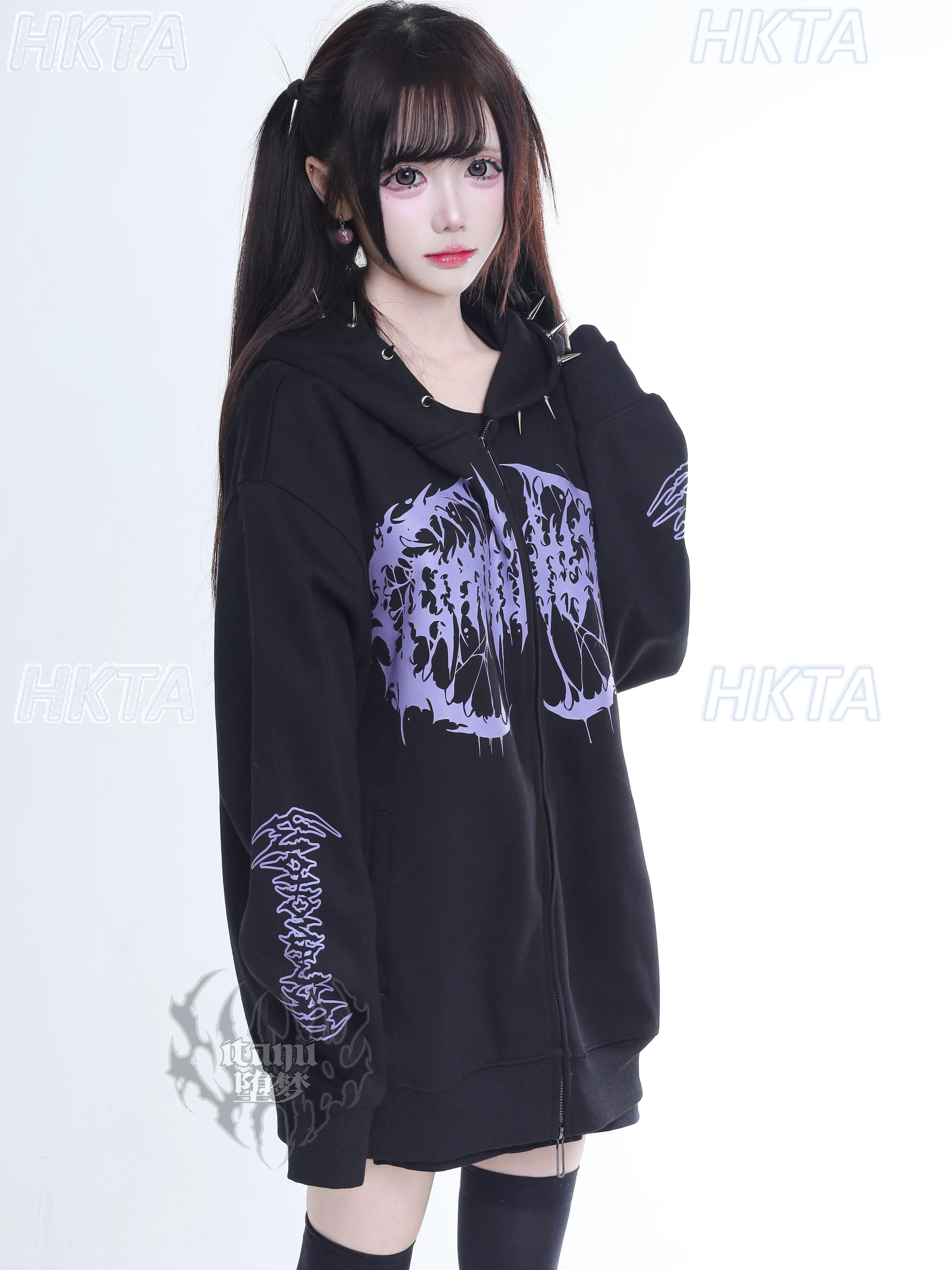 Japanese Mass Production Dark Y2k Print Hooded Sweathirt Jacket Subculture Goth Punk Cosplay Loose Rivet Black Hoodie Coat Women
Japanese Mass Production Dark Y2k Print Hooded Sweathirt Jacket Subculture Goth Punk Cosplay Loose Rivet Black Hoodie Coat Women