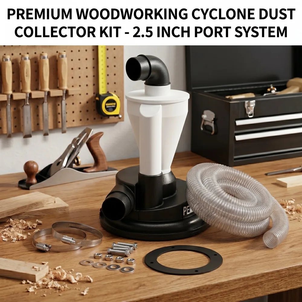 Woodworking Workshop Dual Cyclone Separator Filter Prevents Clogging Heavy Duty Dust Collection Optional 2.5" Steel Wire Hose
Woodworking Workshop Dual Cyclone Separator Filter Prevents Clogging Heavy Duty Dust Collection Optional 2.5" Steel Wire Hose