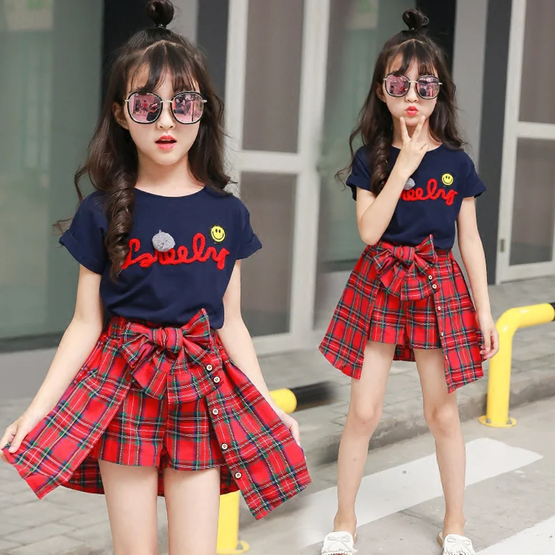 New Fashion Summer Girls Clothing Set Child Clothes Tracksuit Girls Boutique Outfits T-shirt + Plaid Shorts 4 5 9 10 11 12 Years
New Fashion Summer Girls Clothing Set Child Clothes Tracksuit Girls Boutique Outfits T-shirt + Plaid Shorts 4 5 9 10 11 12 Years