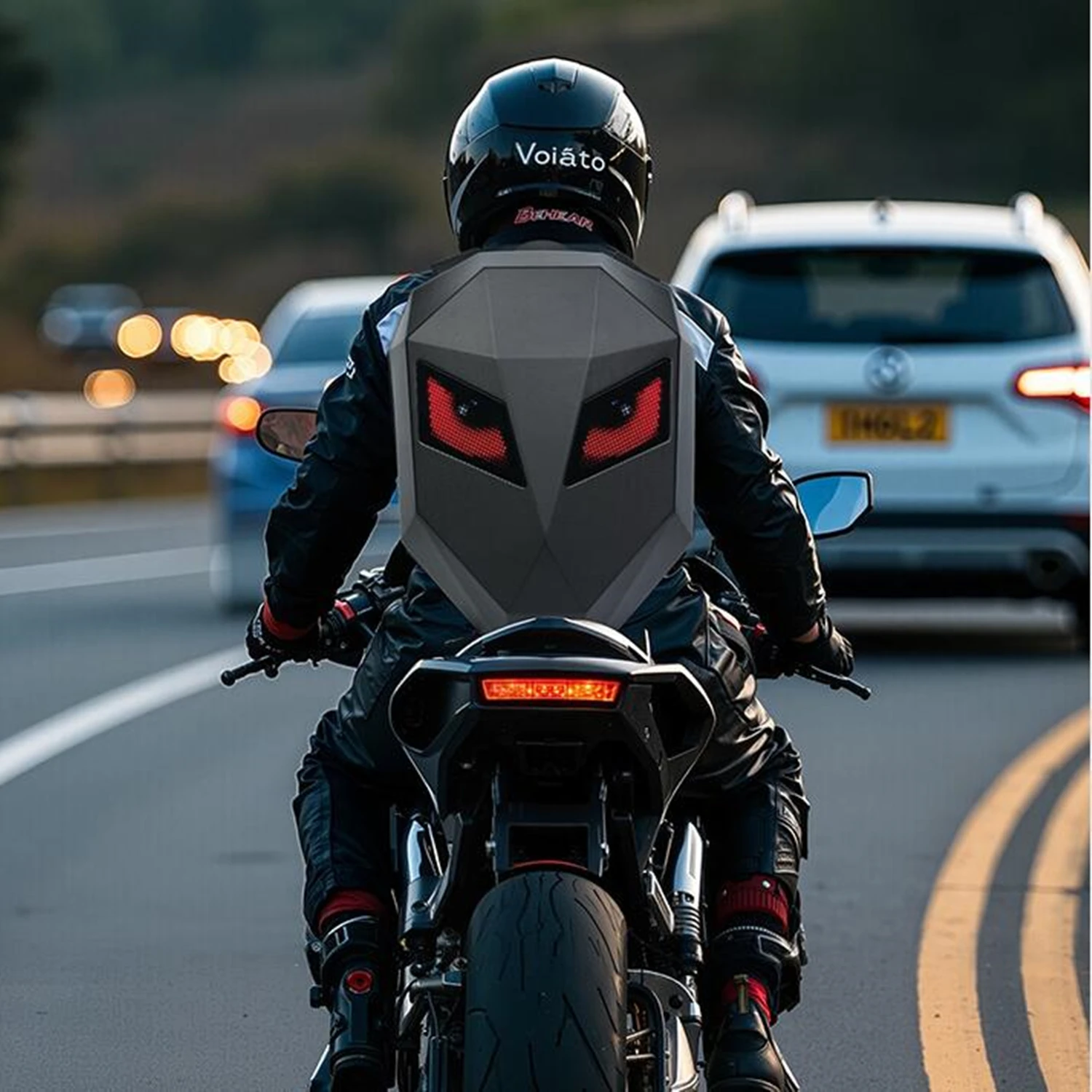 Hard Shell LED Knight Cycling Backpack with Eye Motorcycle Helmet Mochilas para motocicletas Waterproof Laptops Bags Saco Moto 
Hard Shell LED Knight Cycling Backpack with Eye Motorcycle Helmet Mochilas para motocicletas Waterproof Laptops Bags Saco Moto