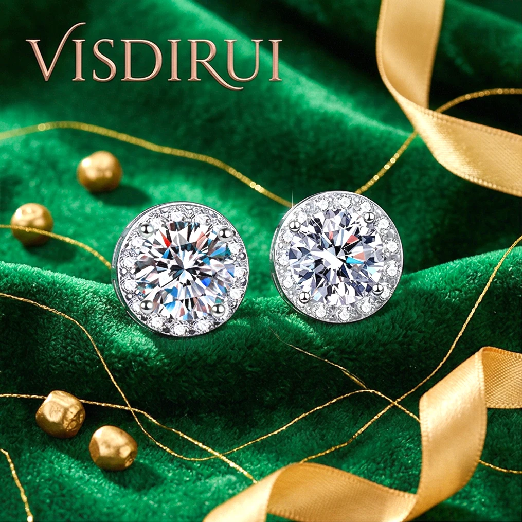 VISDIRUI D Color Moissanite Magnetic Stud Earrings Non Pierced S925 Silver 1ct Round Cut Hypoallergenic Jewelry For Women
VISDIRUI D Color Moissanite Magnetic Stud Earrings Non Pierced S925 Silver 1ct Round Cut Hypoallergenic Jewelry For Women