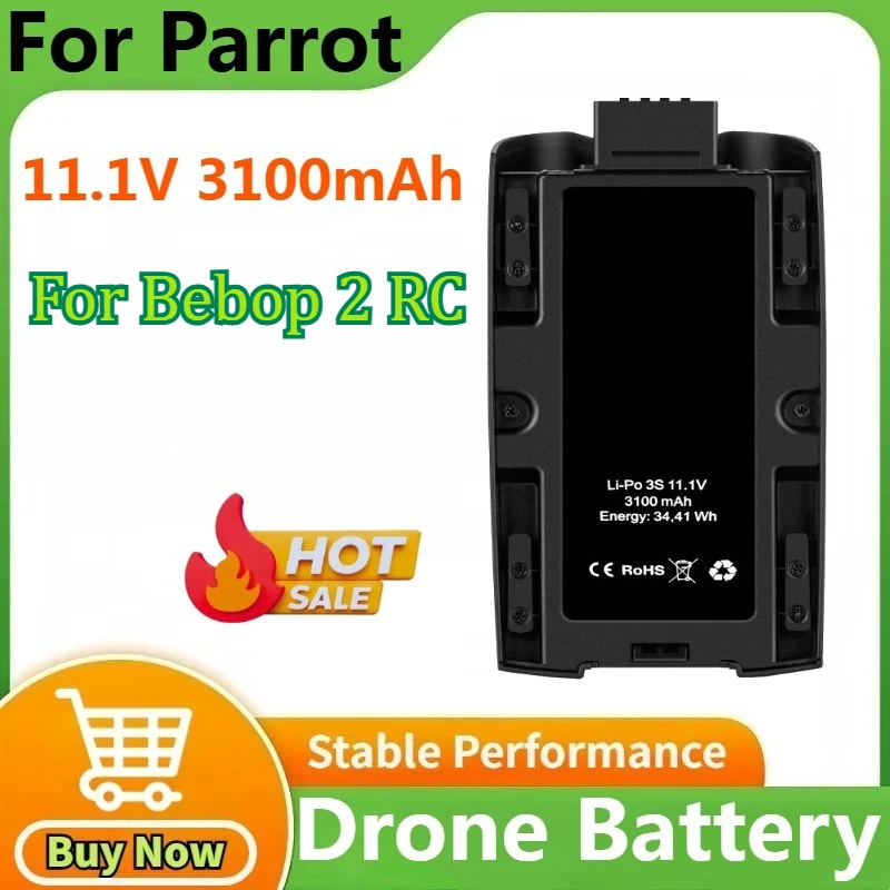 11.1V 3100mAh Li-Polymer Battery Large Capacity for Parrot Bebop 2 RC Drone Battery Rechargeable Battery Parts
11.1V 3100mAh Li-Polymer Battery Large Capacity for Parrot Bebop 2 RC Drone Battery Rechargeable Battery Parts