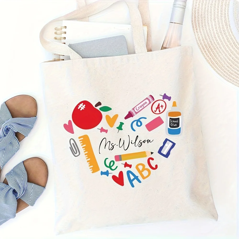 Personalized Teacher Appreciation Tote Bag Durable Reusable Handbag For Carrying Books Lesson Plans And Files
Personalized Teacher Appreciation Tote Bag Durable Reusable Handbag For Carrying Books Lesson Plans And Files