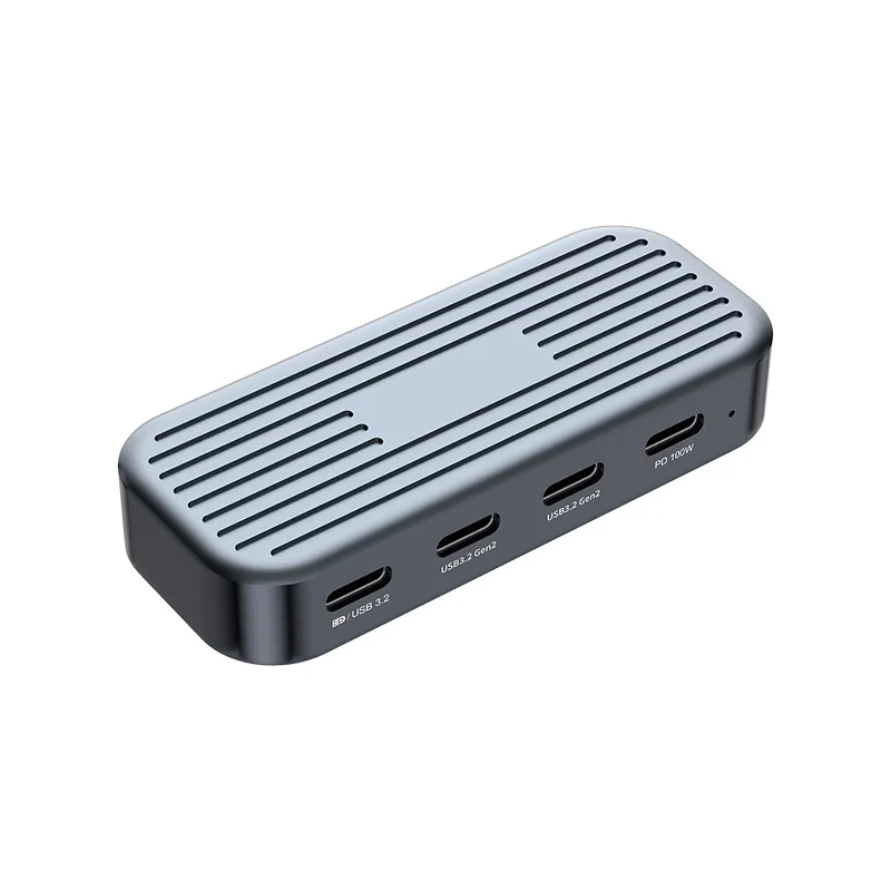 4-in-1 100W PD 3.0 USB-C Aluminum Alloy Docking Station with USB 3.2 Fast Charge Portable Desktop Adapter
4-in-1 100W PD 3.0 USB-C Aluminum Alloy Docking Station with USB 3.2 Fast Charge Portable Desktop Adapter