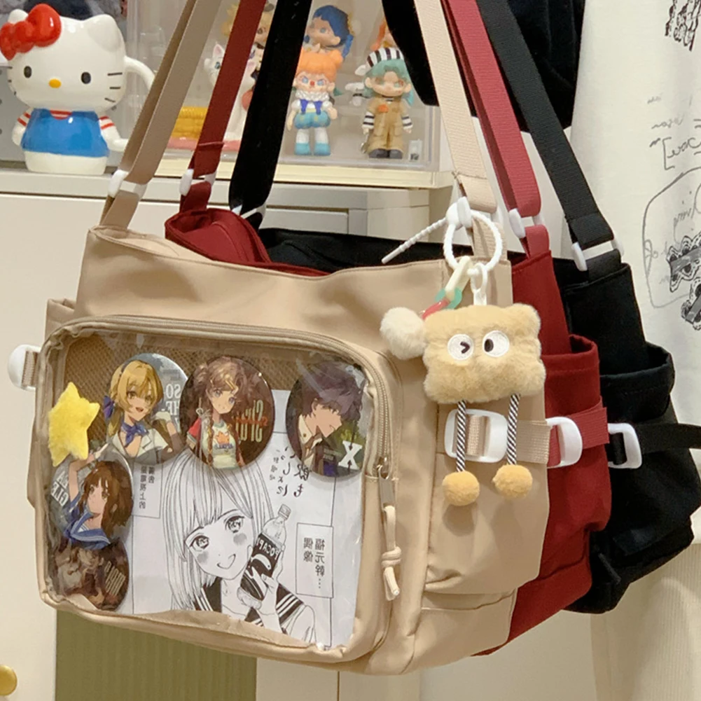 Women Ita Bag Japanese Style Shoulder Purse with Clear Window Fashion Shoulder Bag Multi-pockets Adjustable Strap Chic Hobo Bag
Women Ita Bag Japanese Style Shoulder Purse with Clear Window Fashion Shoulder Bag Multi-pockets Adjustable Strap Chic Hobo Bag