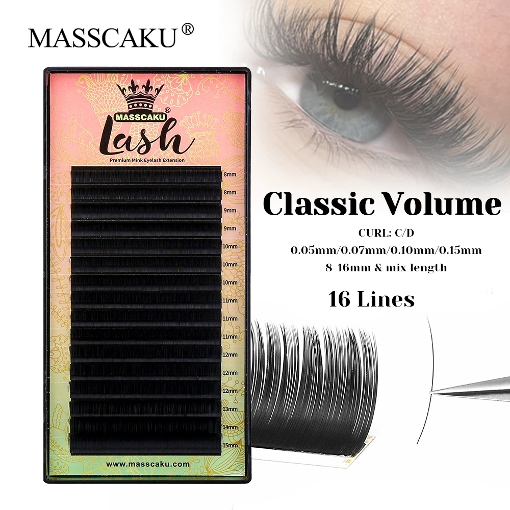 Customized Private Label 0.05/0.07/0.10/0.15mm Thickness Russian Volume Lashes Synthetic Hair Classic Regular Lash from MASSCAKU
Customized Private Label 0.05/0.07/0.10/0.15mm Thickness Russian Volume Lashes Synthetic Hair Classic Regular Lash from MASSCAKU