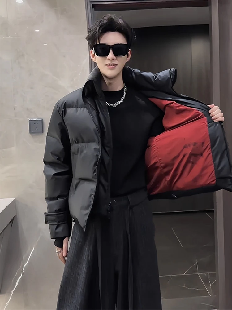 Bla Thiened Cotton Jaet Men's Winter Warm Stand Collar Bread Sle Coat Youth Faion Warmth Overcoat Zipper Decoration
Bla Thiened Cotton Jaet Men's Winter Warm Stand Collar Bread Sle Coat Youth Faion Warmth Overcoat Zipper Decoration