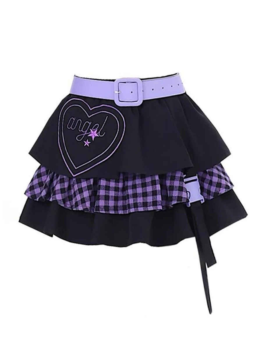 Sweet Hot Girl Love Embroidered Fluffy Skirts Women's Summer High Waist Spliced Plaid Belt Slimming Versatile Short Cake Skirt
Sweet Hot Girl Love Embroidered Fluffy Skirts Women's Summer High Waist Spliced Plaid Belt Slimming Versatile Short Cake Skirt