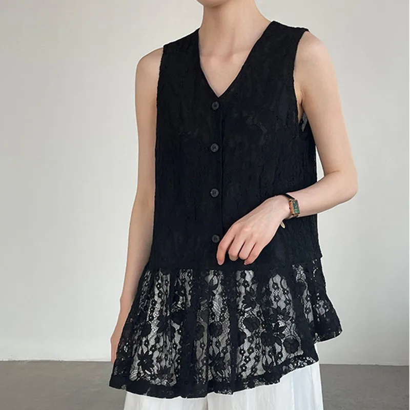 Lady Camisole rregular Edge Lace Design Wide Shoulder Strap V-neck Sleeveless Loose Simple Daily Casual Versatile Tank Tops
Lady Camisole rregular Edge Lace Design Wide Shoulder Strap V-neck Sleeveless Loose Simple Daily Casual Versatile Tank Tops