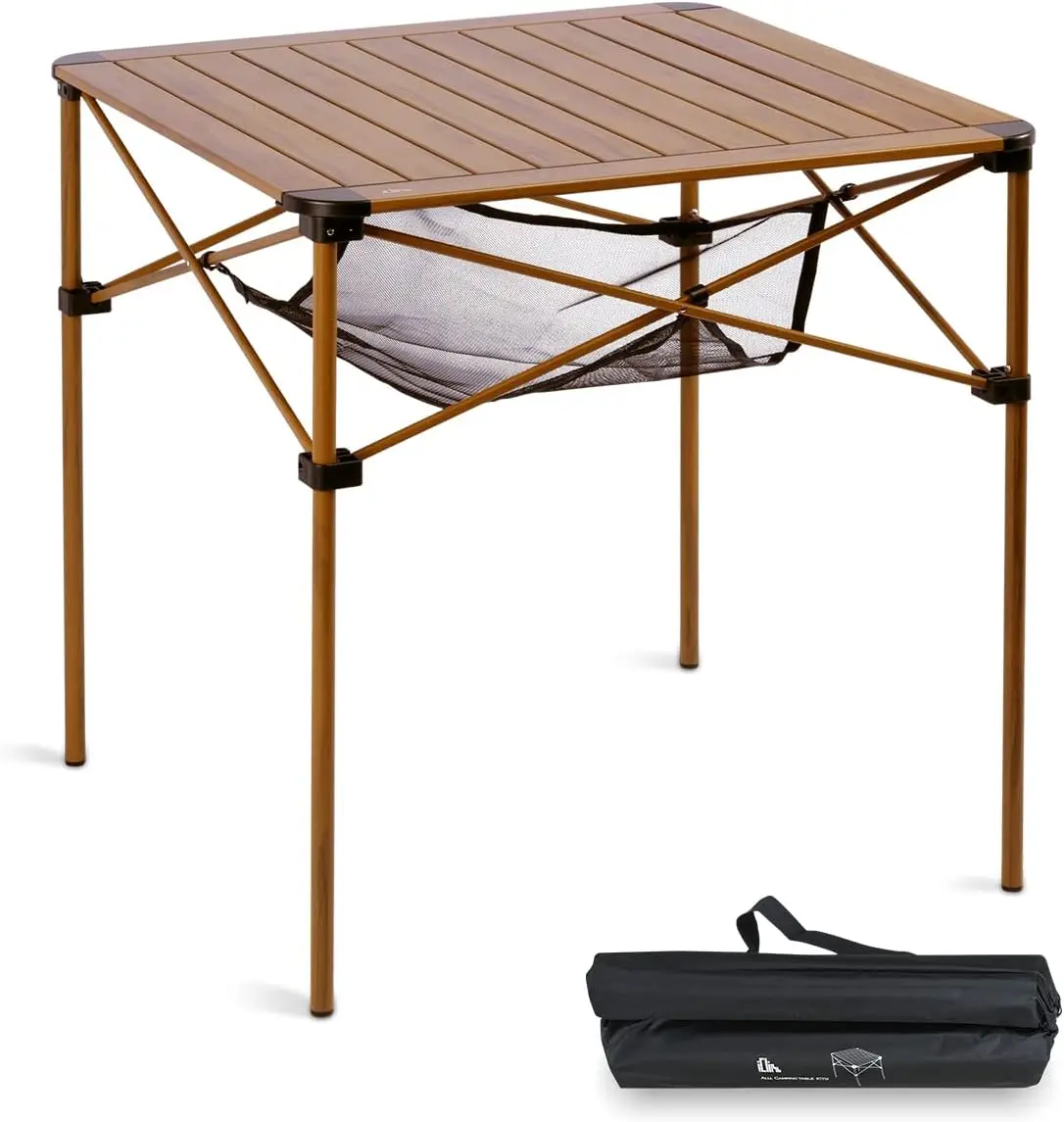 Lightweight Stable Alu. Folding Square Table Roll Up Top with Carry Bag for Camping Picnic Backyards BBQ Camp Kitchen (Nature L)
Lightweight Stable Alu. Folding Square Table Roll Up Top with Carry Bag for Camping Picnic Backyards BBQ Camp Kitchen (Nature L)