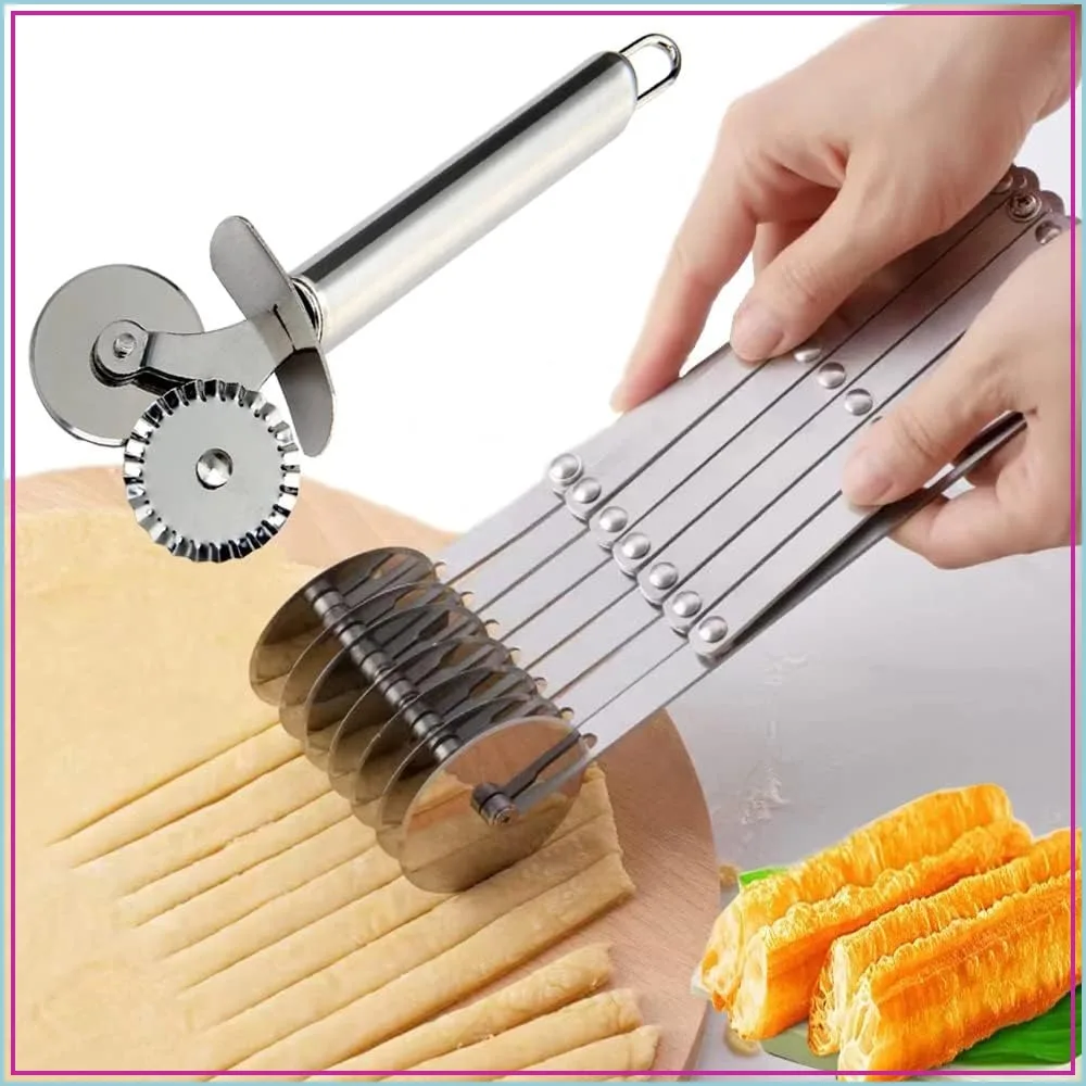 7 Wheel Pastry Cutter Pizza Cutter, Stainless Steel Double Cutter, Adjustable Dough Cutter for Pasta, Brownie, Noodle, Pie
7 Wheel Pastry Cutter Pizza Cutter, Stainless Steel Double Cutter, Adjustable Dough Cutter for Pasta, Brownie, Noodle, Pie