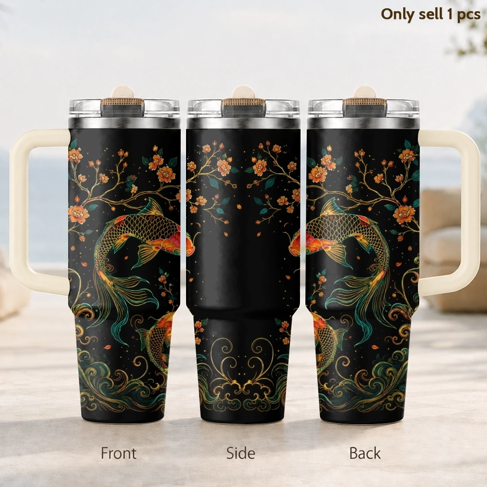 Koi Fish Painting Vacuum Flasks 40oz 3rd Gen Vacuum Insulated Stainless Steel Car Tumbler Cup with Handle Straw Lid
Koi Fish Painting Vacuum Flasks 40oz 3rd Gen Vacuum Insulated Stainless Steel Car Tumbler Cup with Handle Straw Lid
