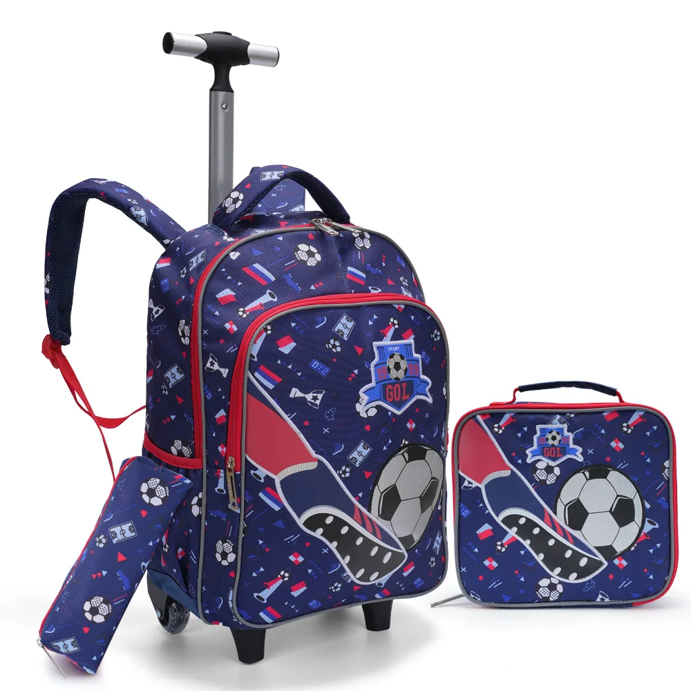 3PCS Kids travel bag, Luggage Bag, Bookbag with wheels, With Lunch Box And Pen Bag, Cartoon Soccer Pattern, Nighttime reflective
3PCS Kids travel bag, Luggage Bag, Bookbag with wheels, With Lunch Box And Pen Bag, Cartoon Soccer Pattern, Nighttime reflective