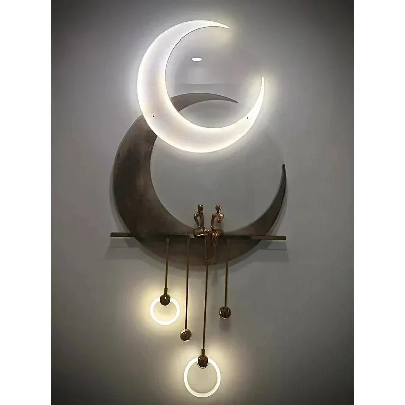 High end entrance decoration painting wall lamp luxury corridor end LED moon hanging painting 3D solid luminous mural
High end entrance decoration painting wall lamp luxury corridor end LED moon hanging painting 3D solid luminous mural