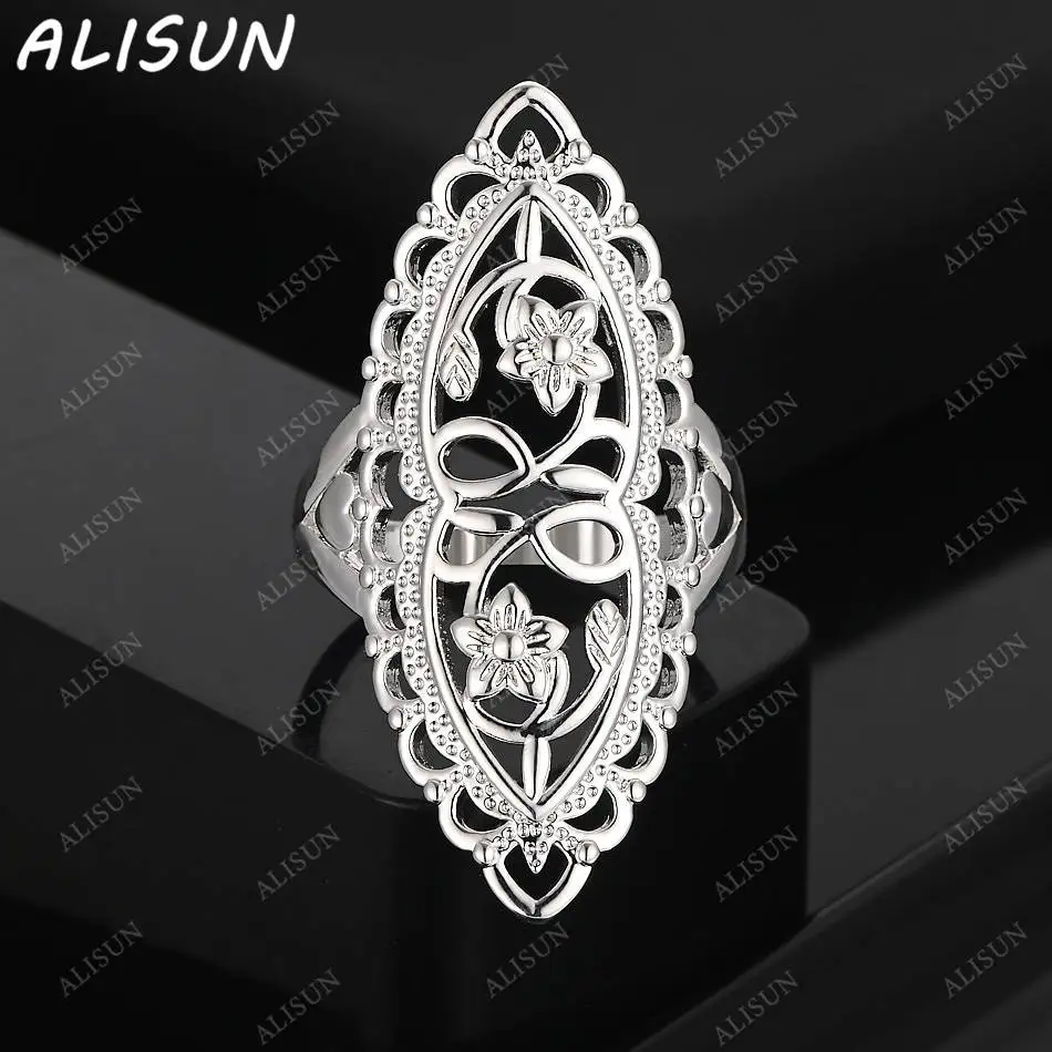 ALISUN 925 Sterling Silver Size 6-10 Retro Hollow Pattern Ring For Women Fashion Jewelry Charm Wedding Engagement Accessories
ALISUN 925 Sterling Silver Size 6-10 Retro Hollow Pattern Ring For Women Fashion Jewelry Charm Wedding Engagement Accessories