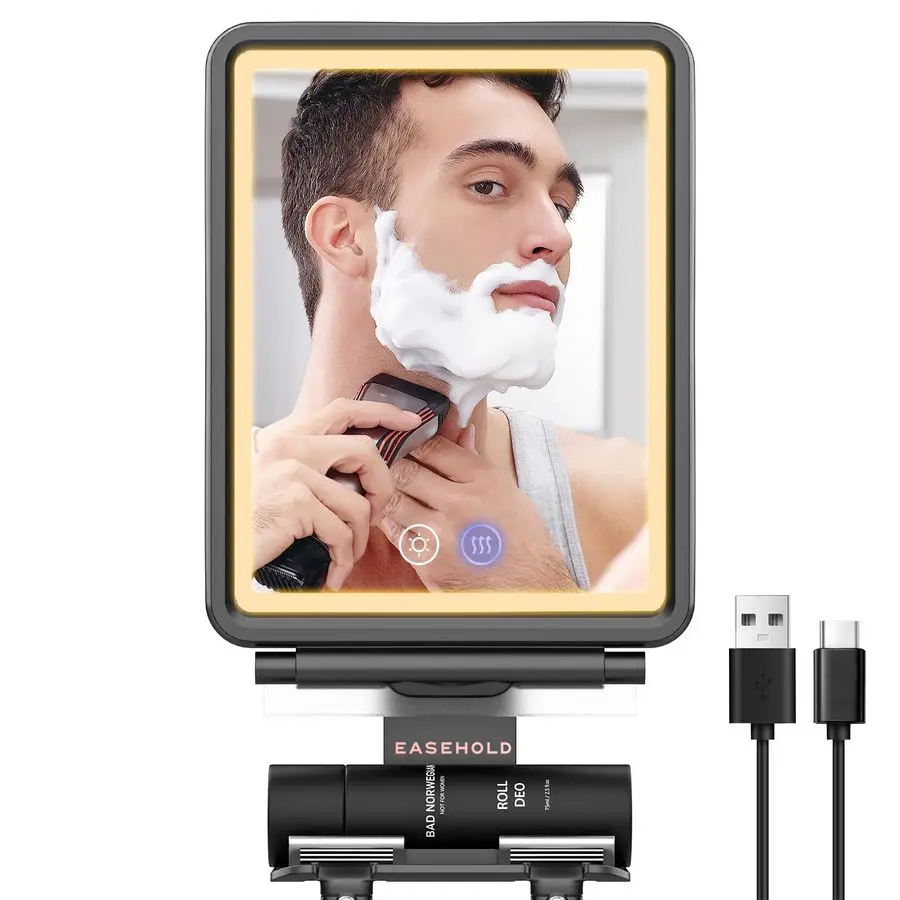 Зеркало для душа с подогревом и LED-подсветкой (3 цвета), без запотевания, для бритья, с регулируемым держателем для бритвы и лотком для хранения, 500
Зеркало для душа с подогревом и LED-подсветкой (3 цвета), без запотевания, для бритья, с регулируемым держателем для бритвы и лотком для хранения, 500